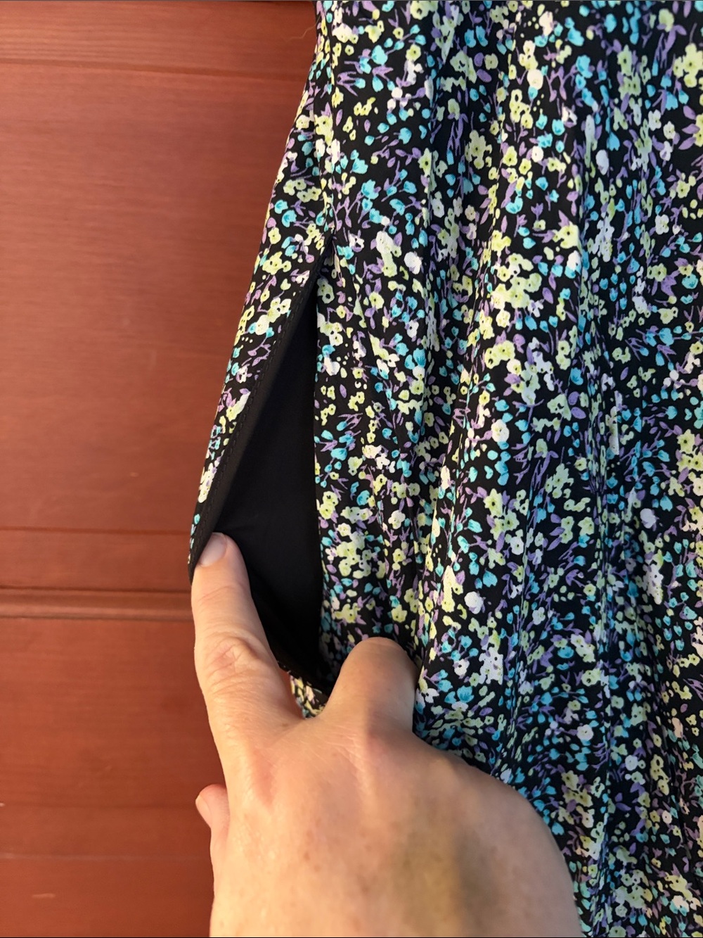 Modcloth Navy Floral Puff-Sleeve Midi Dress - Picture 6 of 7